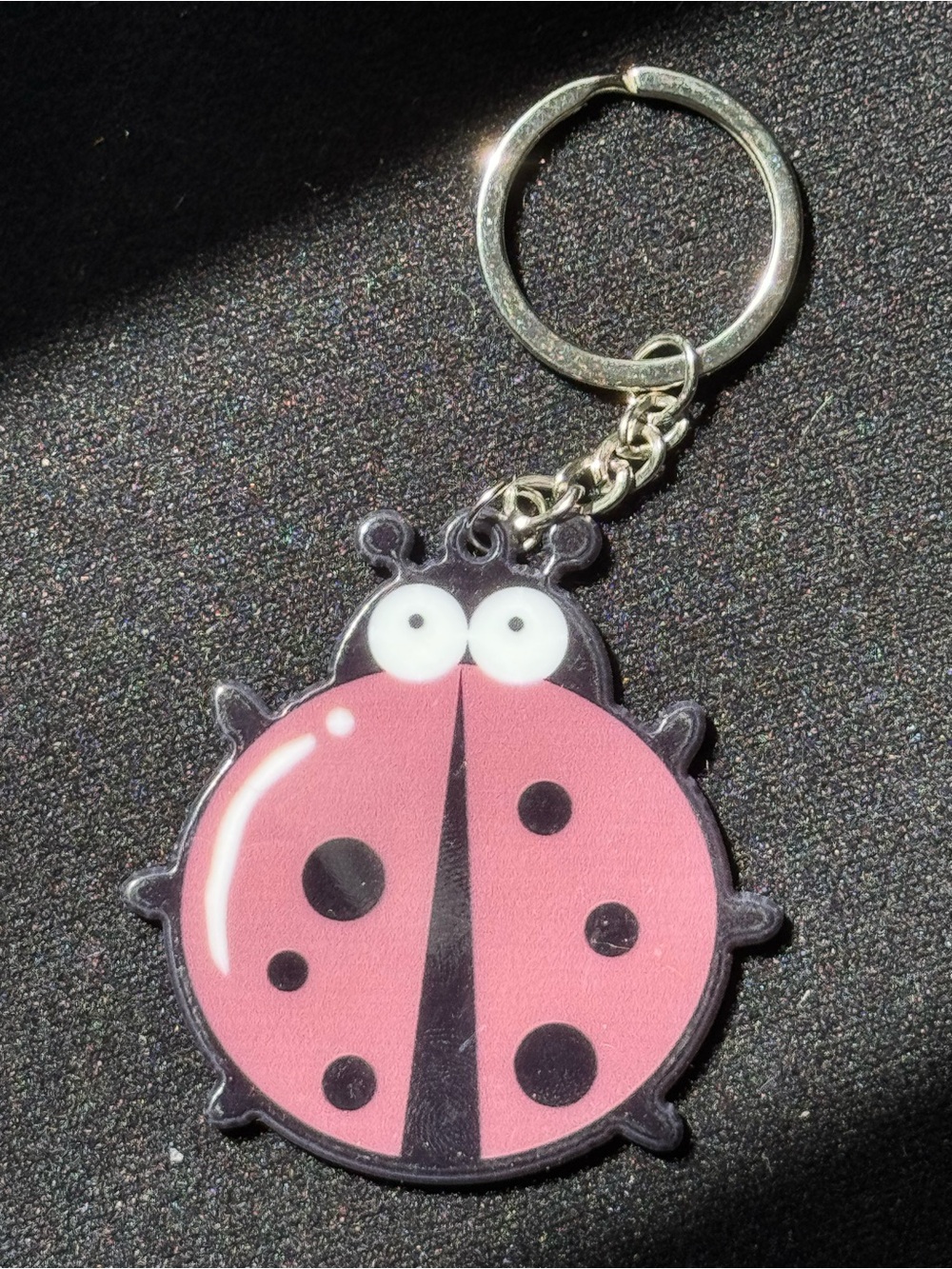 Cute Ladybug Keychain - Colorful Acrylic Bag Charm (NWT) Purple